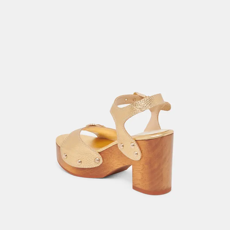 Yandy Heels Gold Leather 5