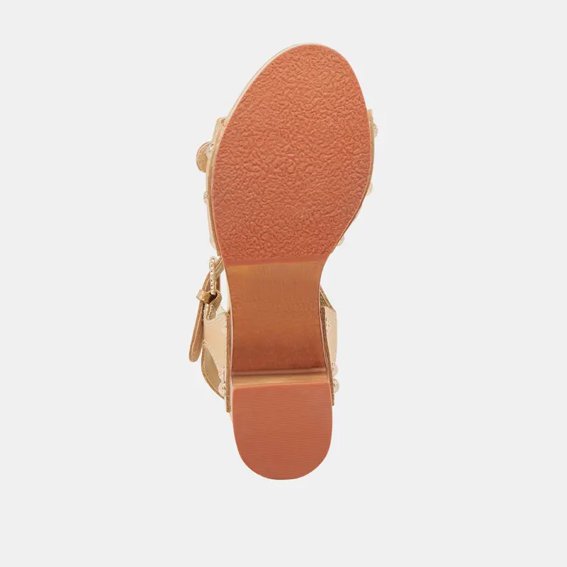 Yandy Heels Gold Leather 9
