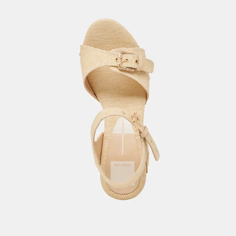 Yandy Heels Lt Natural Raffia 10