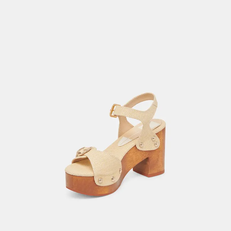 Yandy Heels Lt Natural Raffia 6