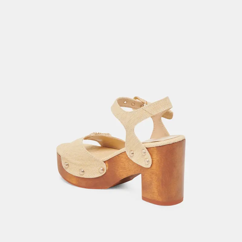 Yandy Heels Lt Natural Raffia 7