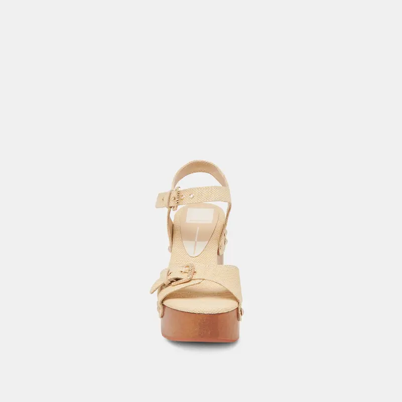 Yandy Heels Lt Natural Raffia 8