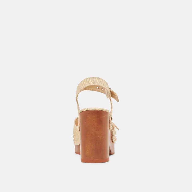 Yandy Heels Lt Natural Raffia 9