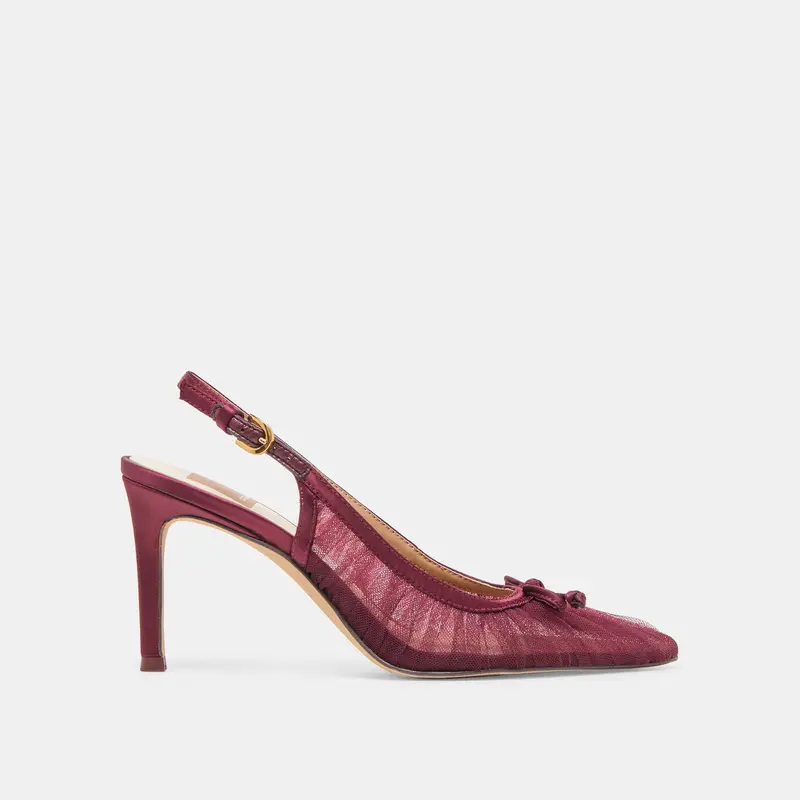 Yela Heels Cranberry Tulle 1
