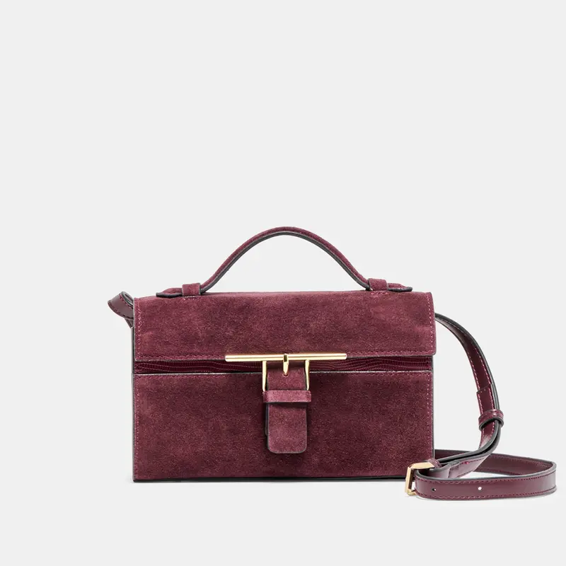Zannone Crossbody Burgundy Suede 1