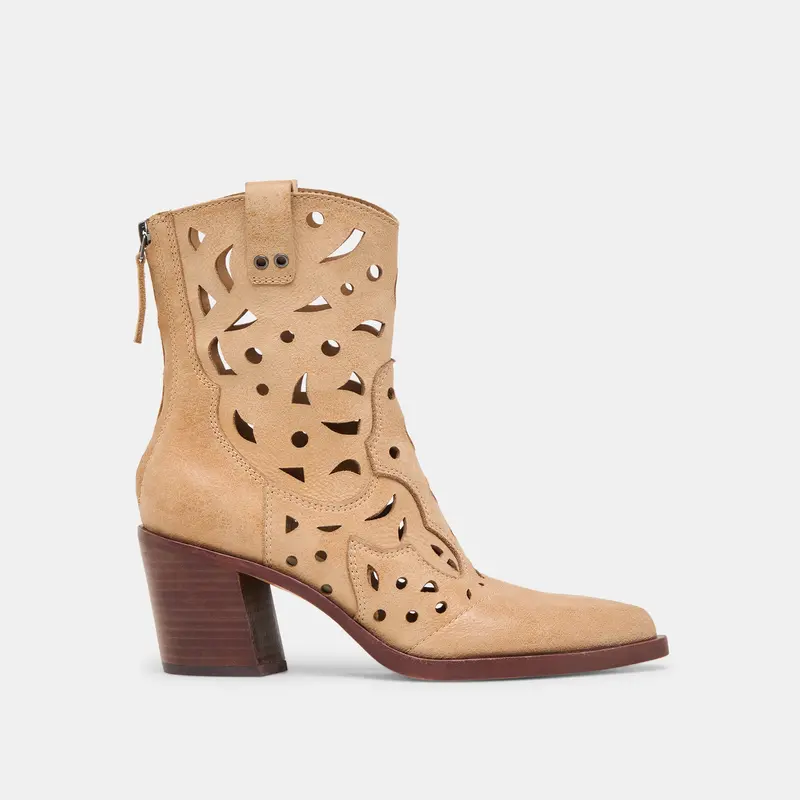 Zenobi Booties Camel Distressed Leather 1