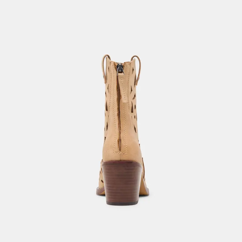 Zenobi Booties Camel Distressed Leather 7
