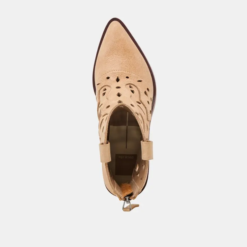 Zenobi Booties Camel Distressed Leather 8