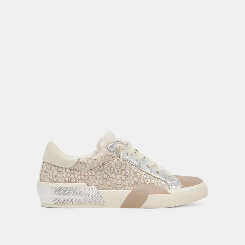 Zina Plush Sneakers Stone Calf Hair - Re:Vita 1