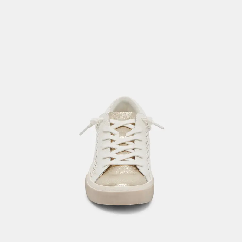 Zina Sneakers Bone Gold Woven 10