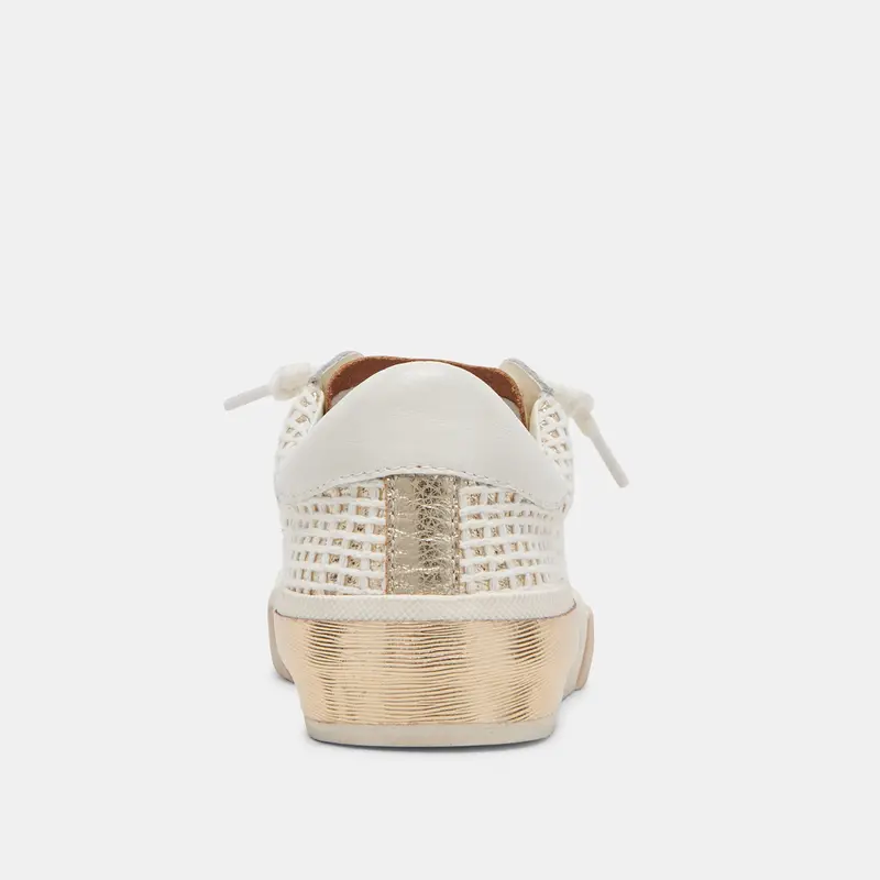Zina Sneakers Bone Gold Woven 11