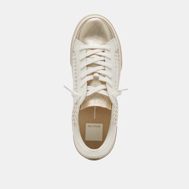 Zina Sneakers Bone Gold Woven 12