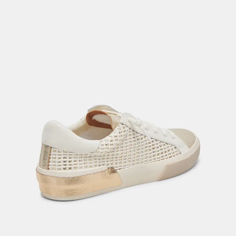 Zina Sneakers Bone Gold Woven 5