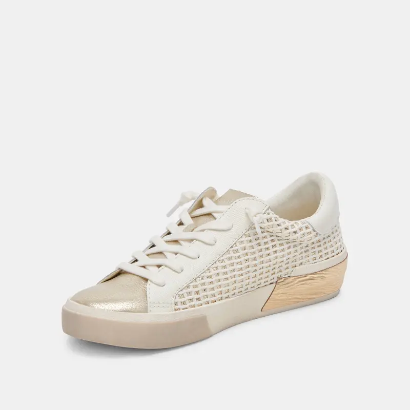 Zina Sneakers Bone Gold Woven 7