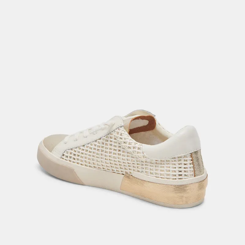 Zina Sneakers Bone Gold Woven 9