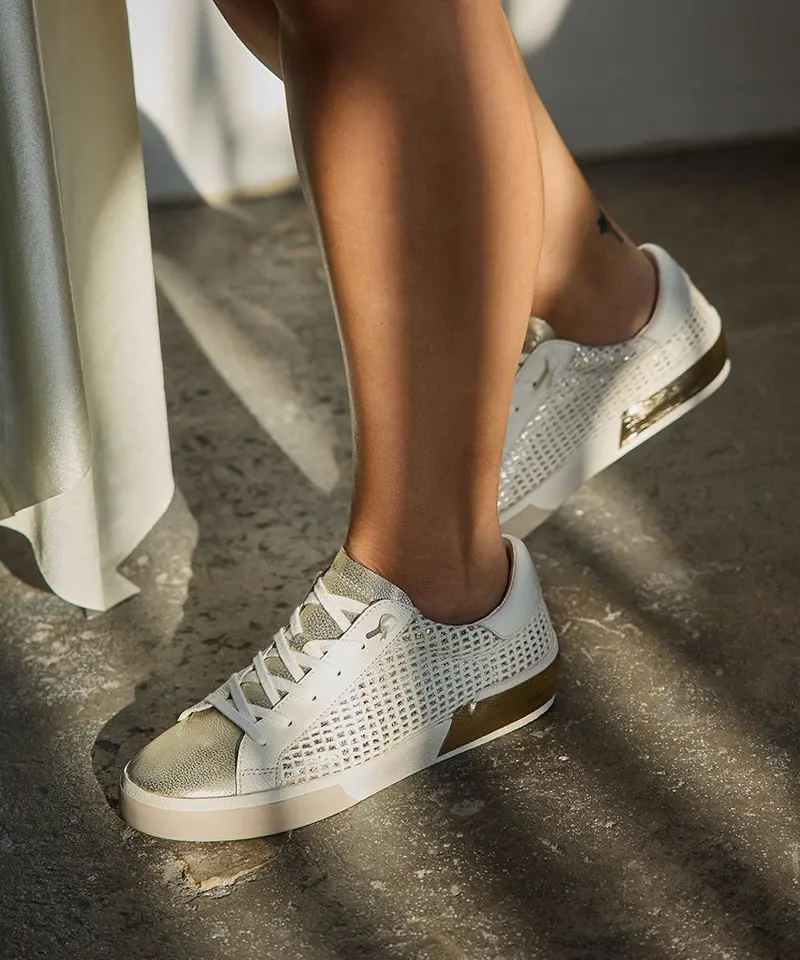 Zina Sneakers Bone Gold Woven - Re:Vita 2