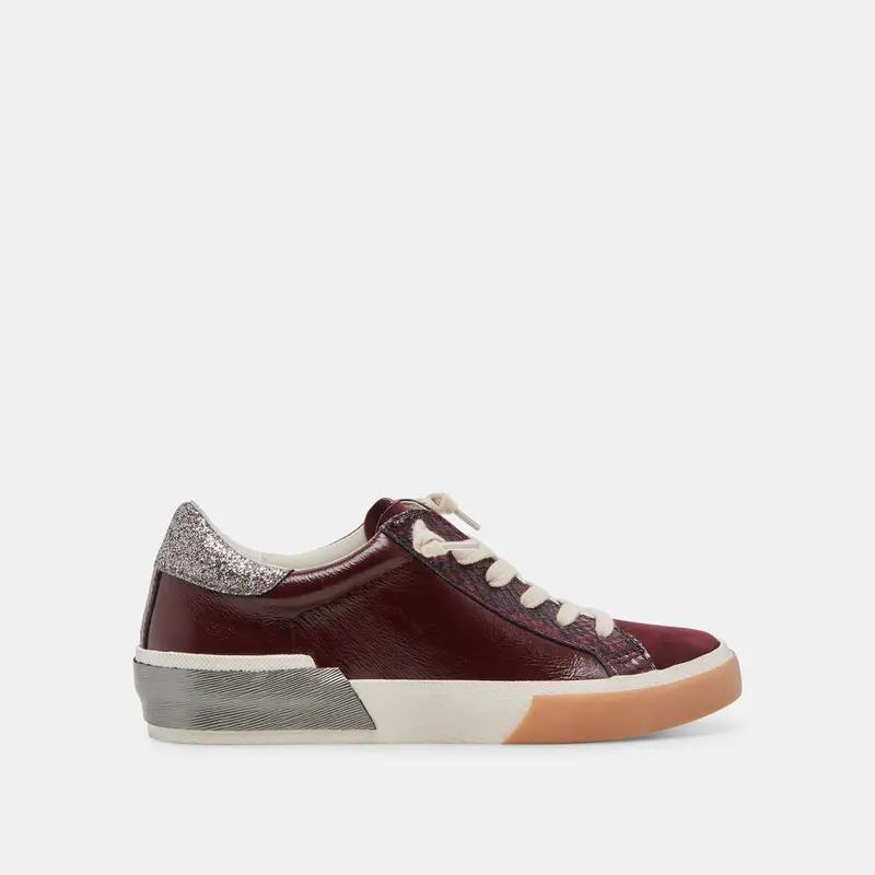 Zina Sneakers Burgundy Crinkle Patent - Re:Vita 1