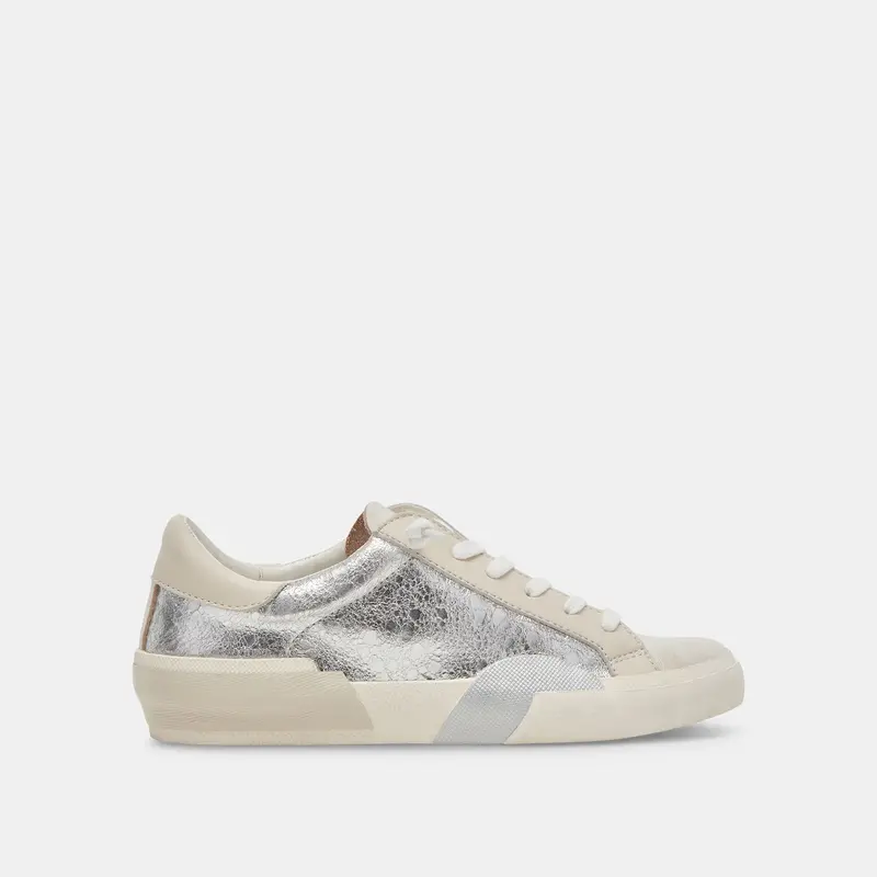 Zina Sneakers Chrome Distressed Leather 1