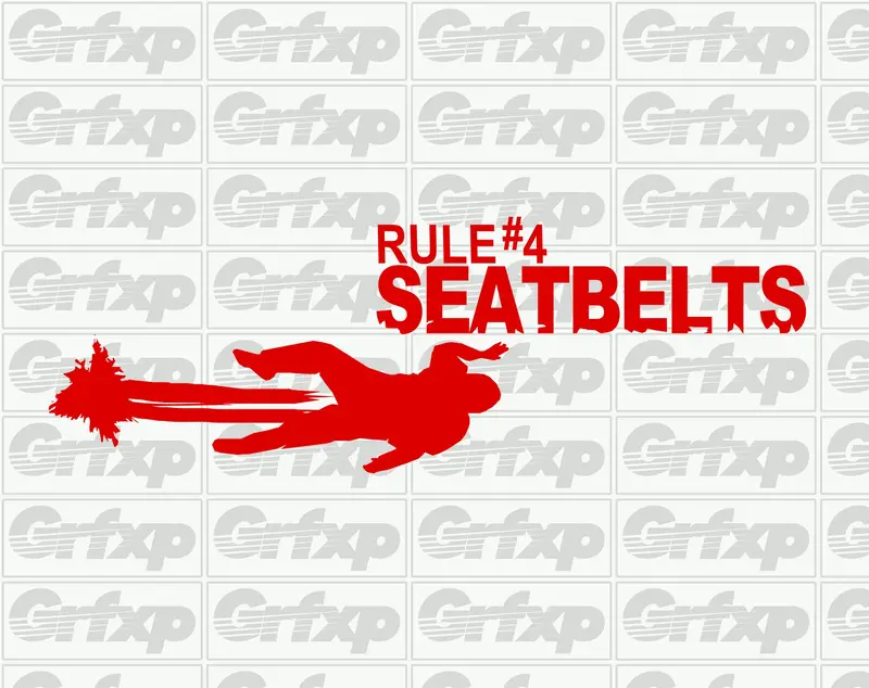 Zombieland Rule #4 Seatbelts Sticker 1