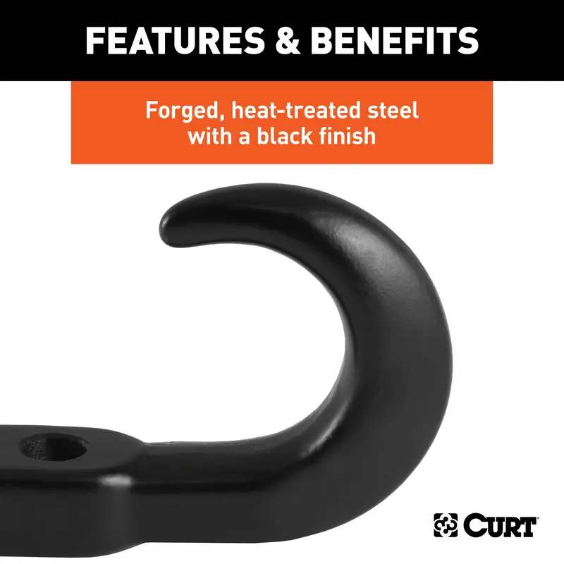 Curt 22430 Heavy-Duty Black Steel Tow Hook – 10,000-Pound Load Rating 1