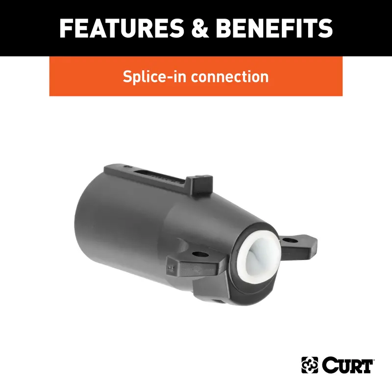 Curt 7-Pin Rv Blade Trailer Wiring Harness Connector – Trailer-Side Plug For Reliable Electrical Connection 1