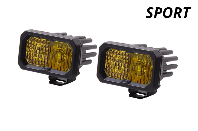 Diode Dynamics Stage Series 2-Inch Led Pod Light – Sport Yellow Driving Beam, Abl-Enabled Pair 1