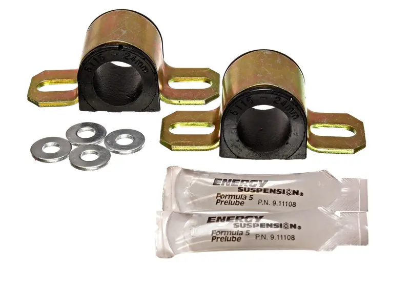 Energy Suspension 11.5104G Sway Bar Bushing Set; Black; Front; Bar Dia. 24Mm; Performance Polyurethane; 1