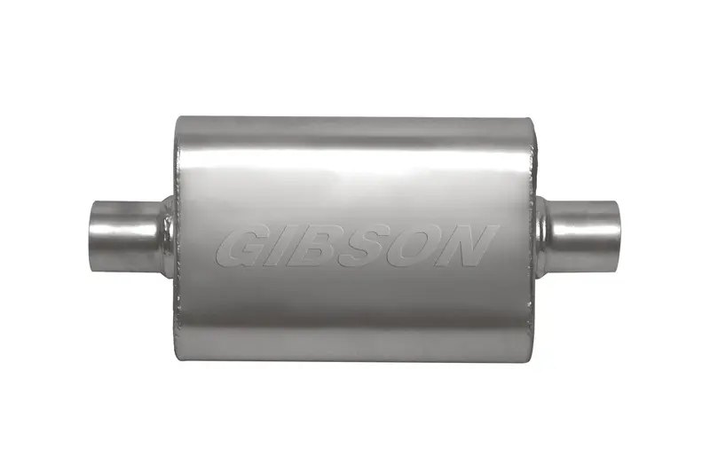 Gibson Performance Stainless Steel Superflow Muffler – Center/Offset Oval Design (55153S) 1