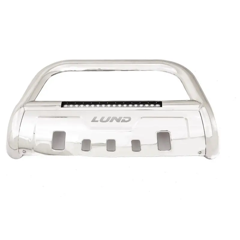 Lund 47021308 Stainless Steel Bull Bar With Integrated Light Mounts And Wiring Harness 1