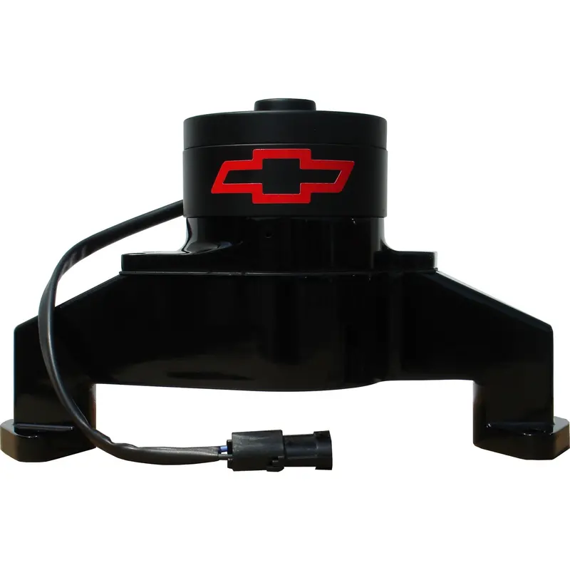 Proform 141-674 Electric Engine Water Pump; Aluminum; Black With Bowtie Logo; Fits Bb Chevy 1