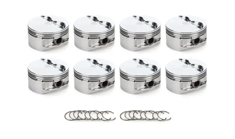 Race Tec 1001403 Small-Block Ford Forged Piston Set – 4.125″ Bore, -5.2Cc Dish 1