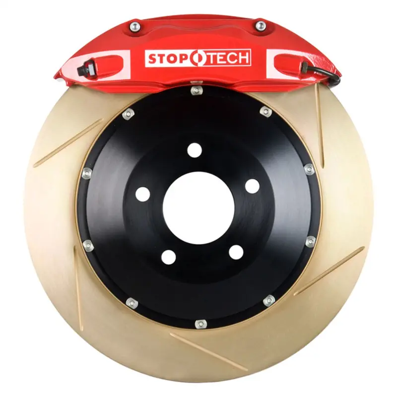 Stoptech 83.133.4300.73 Big Brake Kit – Two-Piece Slotted Rotors & Red Calipers – Front Axle 1
