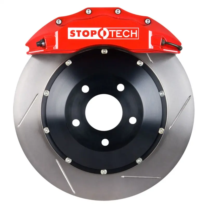 Stoptech Big Brake Kit – Red Calipers And Two-Piece Slotted Rotors (Front) 1