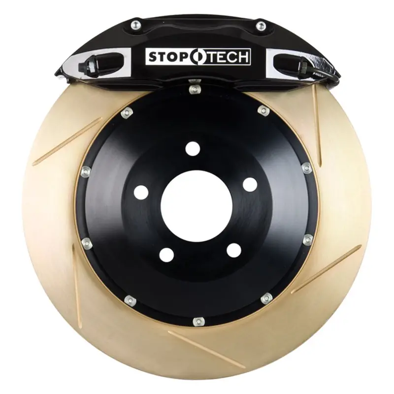 Stoptech St-83.137.4700.53 Rear Big Brake Kit With Black Calipers And Zinc-Coated Slotted Two-Piece Rotors 1
