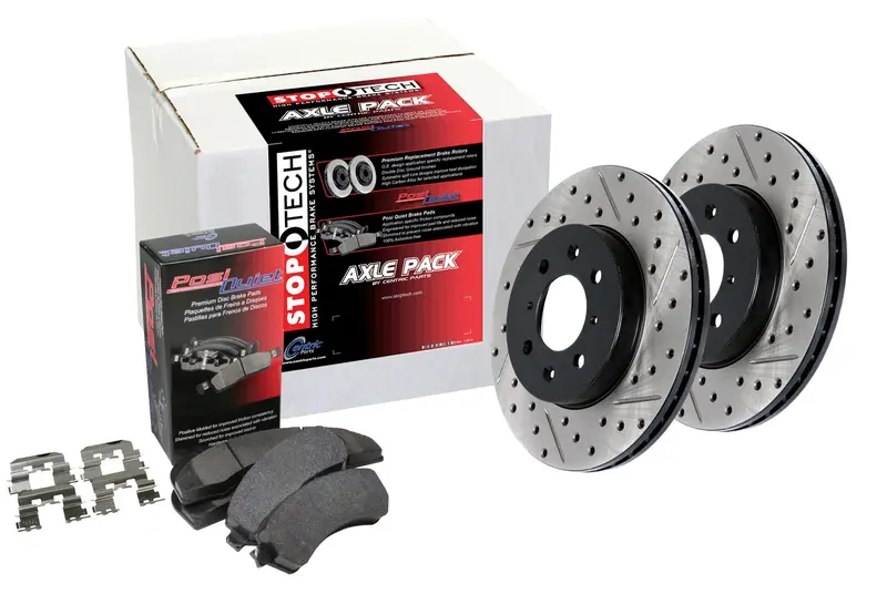 Stoptech Street Axle Pack – Rear Drilled & Slotted Brake Kit (938.35552) 1