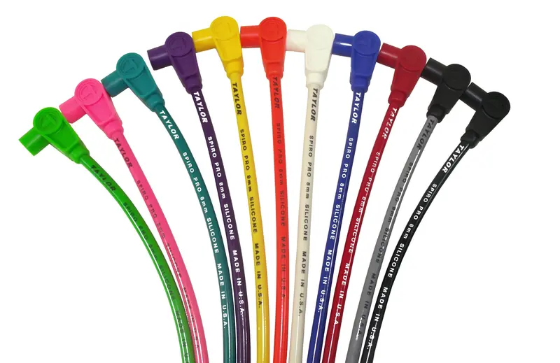Taylor Cable 73047 Spiro-Pro 8Mm Ignition Wire Set – Low-Resistance, Emi-Shielded Spark Plug Cables 1