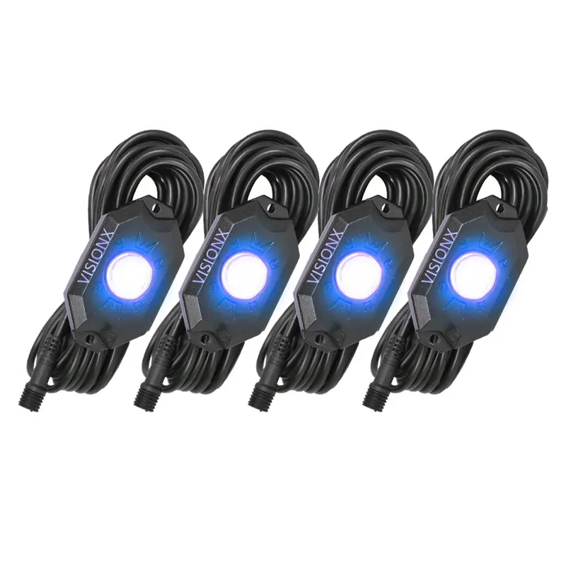 Vision X Lighting 9929316 9 Watt Led Rock Light 4 Pod Kit Blue 1